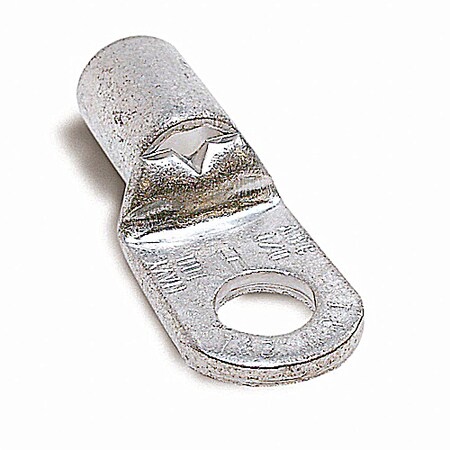 Abb Ring Terminal, 1/4 in Stud Size, 2 AWG, 600 V, Bare Insulated, Bare, 100 PK G971